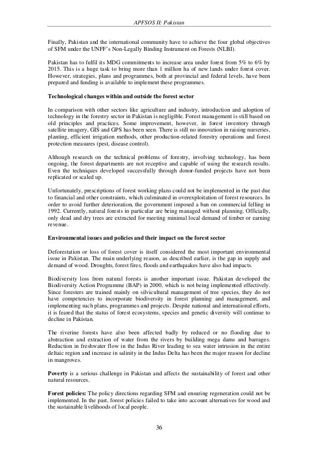 research paper on deforestation in pakistan